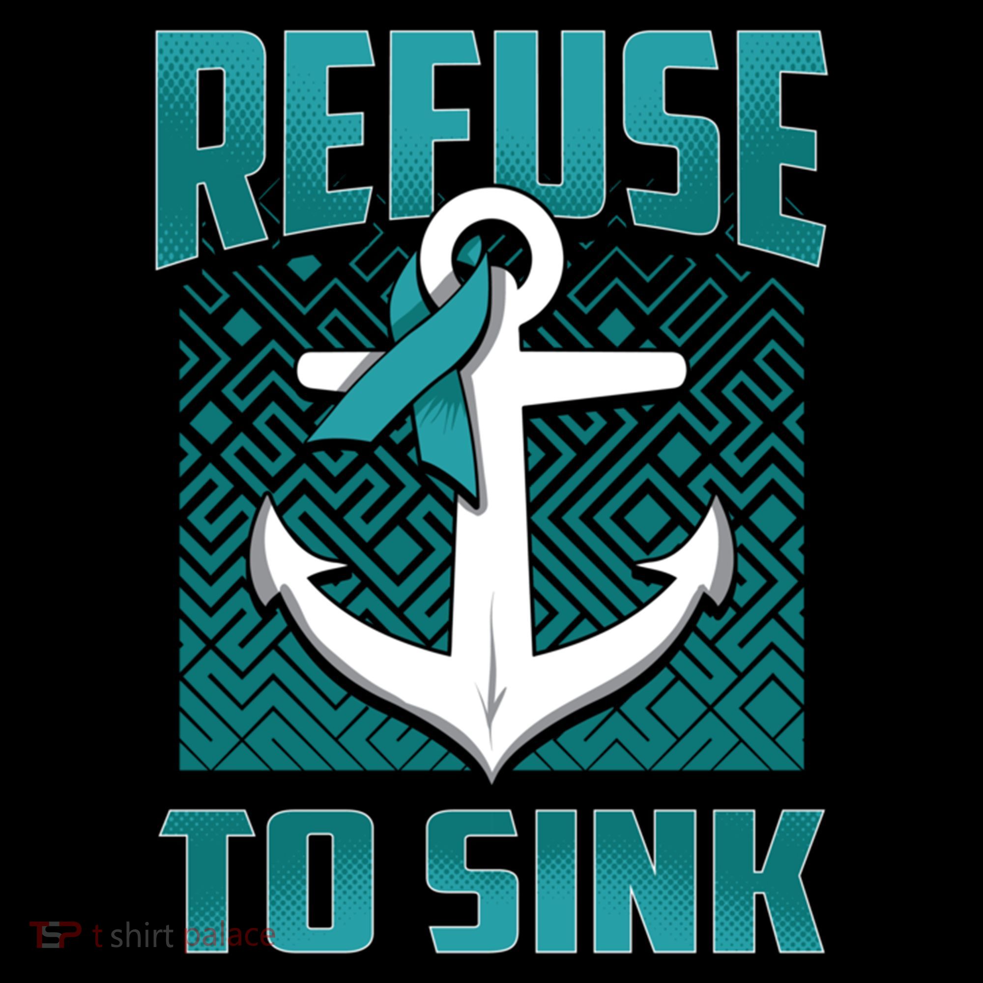 Refuse To Sink Ovarian Cancer Awareness Ribbon Funny Gift Great Gift Coffee Mug