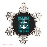 Refuse To Sink Ovarian Cancer Awareness Ribbon Funny Gift Great Gift Ornament thumb 0