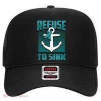 Refuse To Sink Ovarian Cancer Awareness Ribbon Funny Gift Great Gift Hat thumb 0
