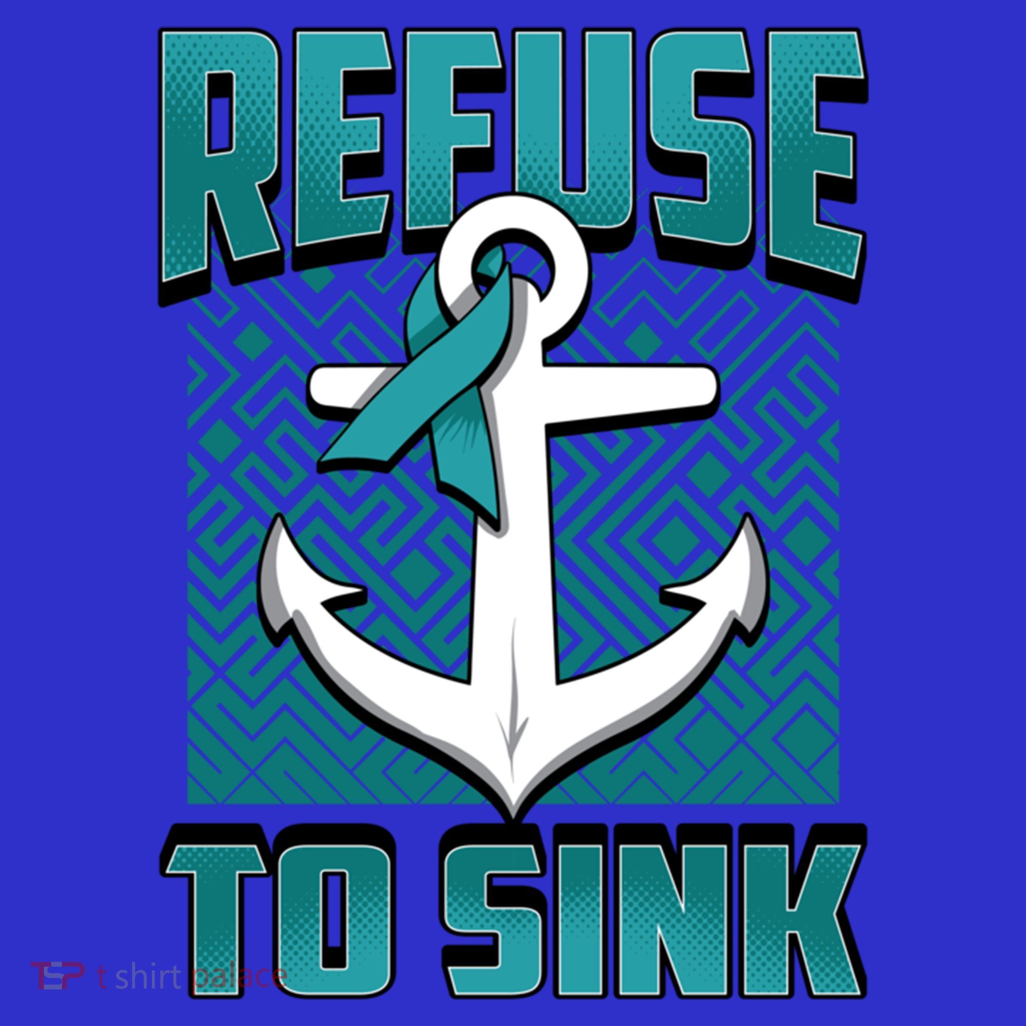 Refuse To Sink Ovarian Cancer Awareness Ribbon Funny Gift Great Gift Mousepad