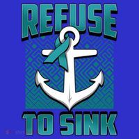 Refuse To Sink Ovarian Cancer Awareness Ribbon Funny Gift Great Gift Baby Bodysuit thumb 2