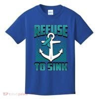 Refuse To Sink Ovarian Cancer Awareness Ribbon Funny Gift Great Gift Kids T-Shirt thumb 0