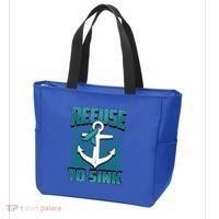 Refuse To Sink Ovarian Cancer Awareness Ribbon Funny Gift Great Gift Tote Bag thumb 3