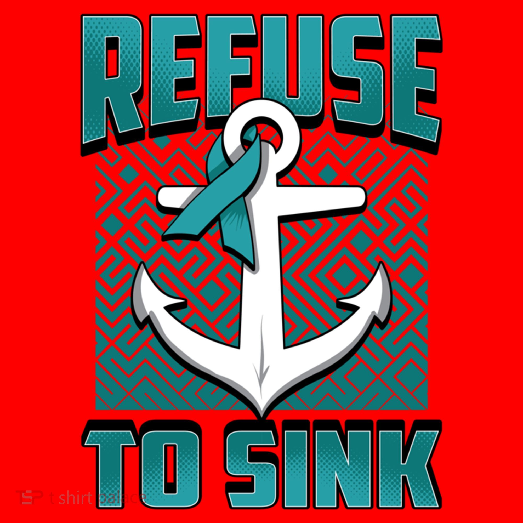Refuse To Sink Ovarian Cancer Awareness Ribbon Funny Gift Great Gift Santa Hat