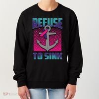 Refuse To Sink Thyroid Cancer Awareness Ribbon Funny Gift Funny Gift Women's Sweatshirt thumb 0