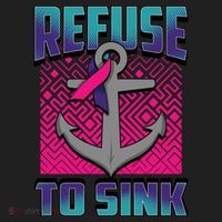 Refuse To Sink Thyroid Cancer Awareness Ribbon Funny Gift Funny Gift Women's Sweatshirt thumb 2