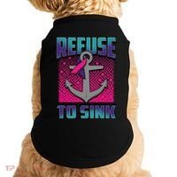 Refuse To Sink Thyroid Cancer Awareness Ribbon Funny Gift Funny Gift Doggie Tank thumb 0