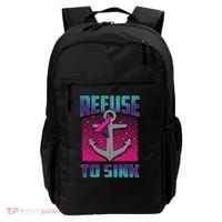 Refuse To Sink Thyroid Cancer Awareness Ribbon Funny Gift Funny Gift Backpack thumb 0