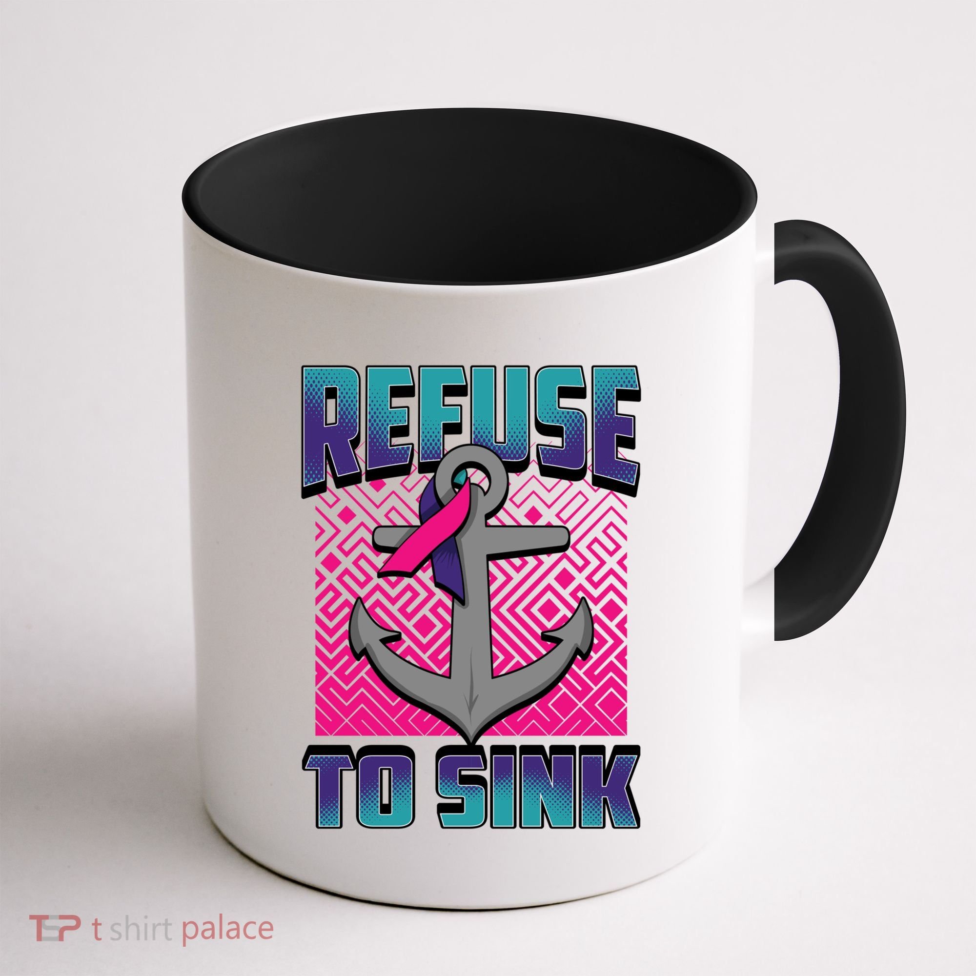 Refuse To Sink Thyroid Cancer Awareness Ribbon Funny Gift Funny Gift Coffee Mug
