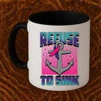 Refuse To Sink Thyroid Cancer Awareness Ribbon Funny Gift Funny Gift Coffee Mug thumb 2
