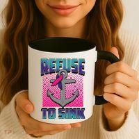 Refuse To Sink Thyroid Cancer Awareness Ribbon Funny Gift Funny Gift Coffee Mug thumb 3