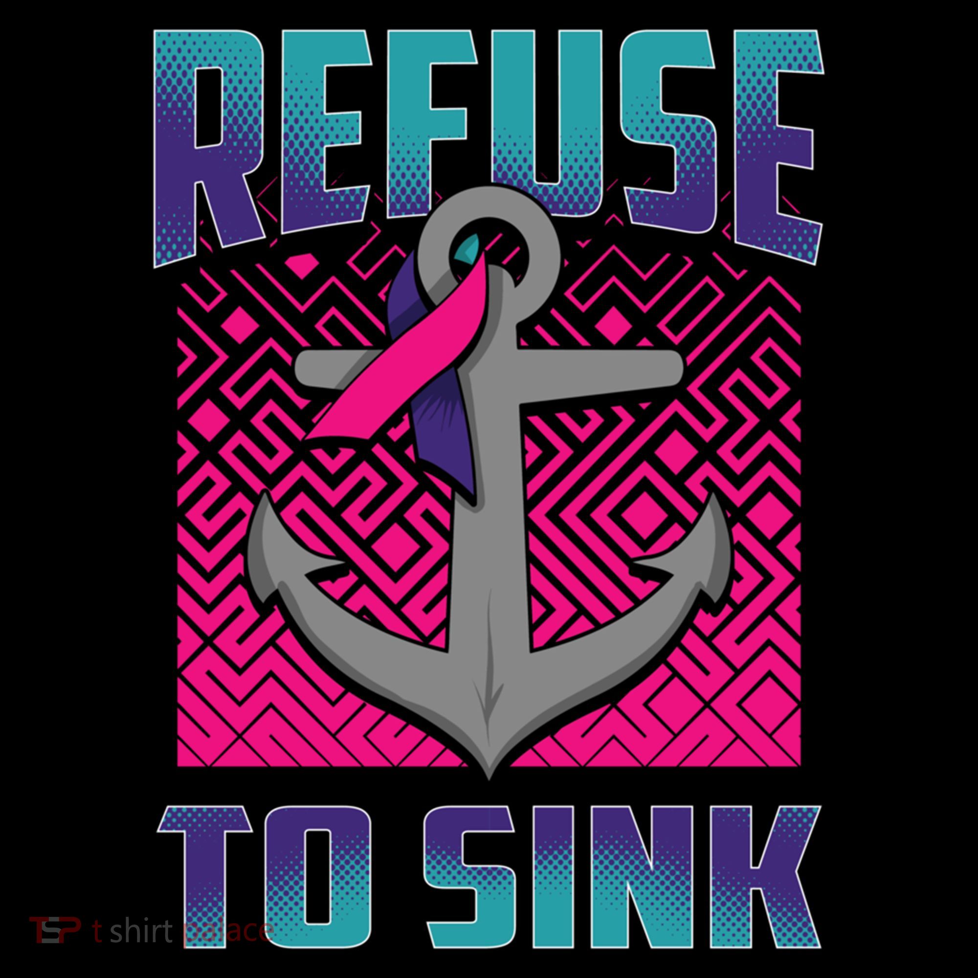 Refuse To Sink Thyroid Cancer Awareness Ribbon Funny Gift Funny Gift Coffee Mug
