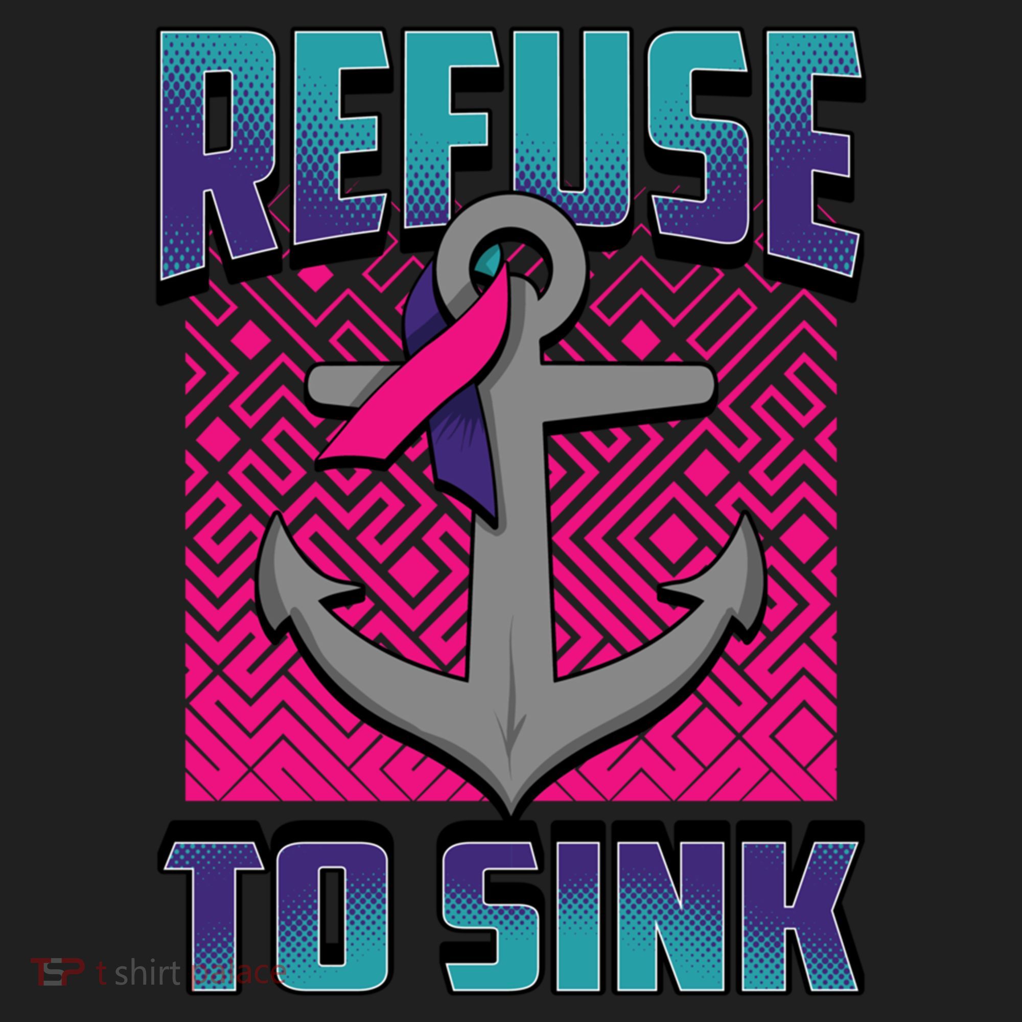 Refuse To Sink Thyroid Cancer Awareness Ribbon Funny Gift Funny Gift Beanie