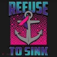 Refuse To Sink Thyroid Cancer Awareness Ribbon Funny Gift Funny Gift Pajama Set thumb 2