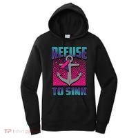 Refuse To Sink Thyroid Cancer Awareness Ribbon Funny Gift Funny Gift Women's Hoodie thumb 0