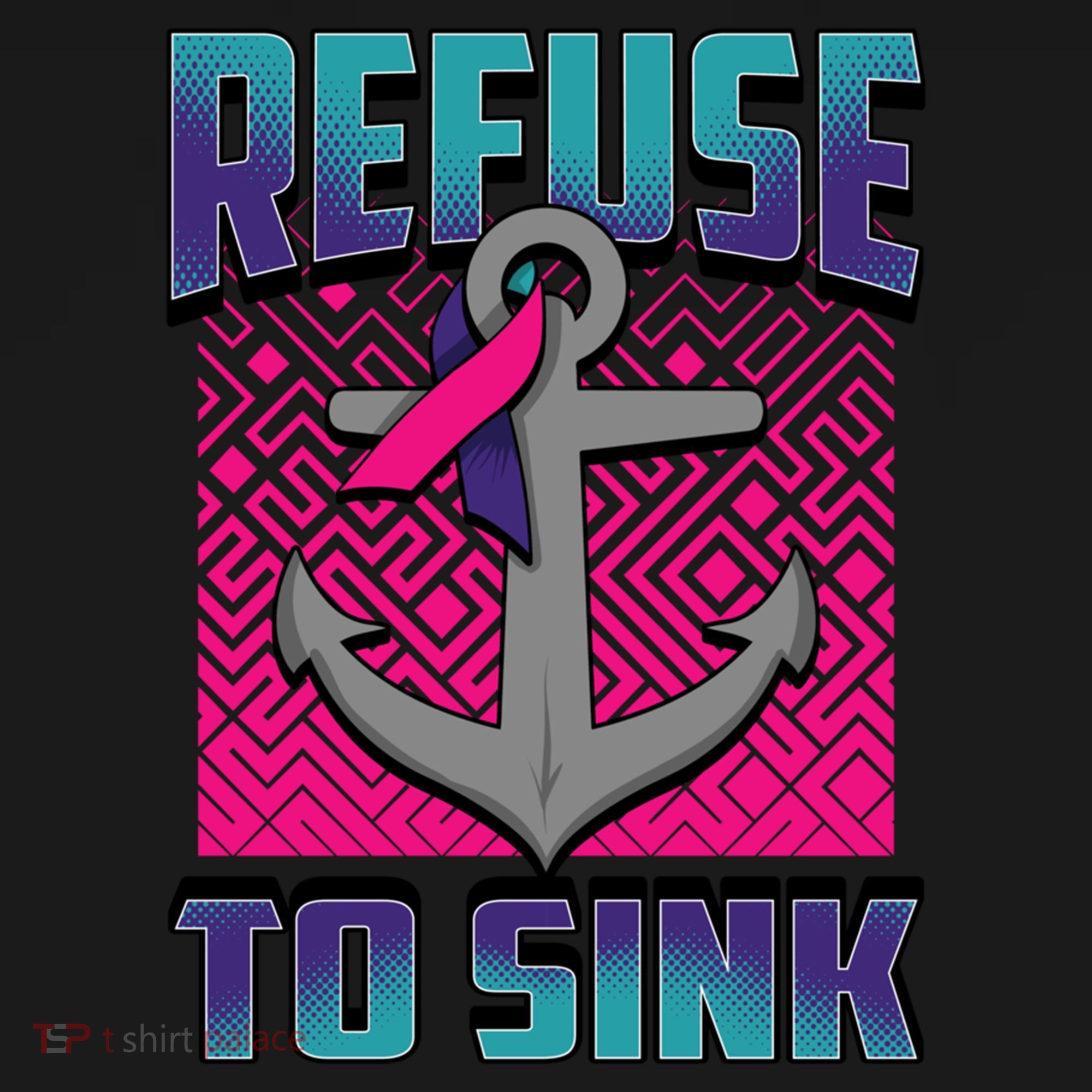 Refuse To Sink Thyroid Cancer Awareness Ribbon Funny Gift Funny Gift Women's Hoodie