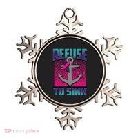 Refuse To Sink Thyroid Cancer Awareness Ribbon Funny Gift Funny Gift Ornament thumb 0