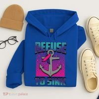 Refuse To Sink Thyroid Cancer Awareness Ribbon Funny Gift Funny Gift Hoodie thumb 4