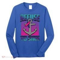 Refuse To Sink Thyroid Cancer Awareness Ribbon Funny Gift Funny Gift Long Sleeve Shirt thumb 0