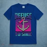 Refuse To Sink Thyroid Cancer Awareness Ribbon Funny Gift Funny Gift T-Shirt thumb 5