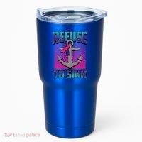 Refuse To Sink Thyroid Cancer Awareness Ribbon Funny Gift Funny Gift Tumbler thumb 0