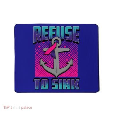 Refuse To Sink Thyroid Cancer Awareness Ribbon Funny Gift Funny Gift Mousepad