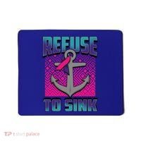 Refuse To Sink Thyroid Cancer Awareness Ribbon Funny Gift Funny Gift Mousepad thumb 0