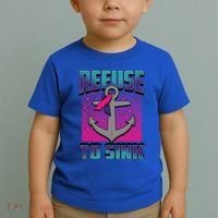 Refuse To Sink Thyroid Cancer Awareness Ribbon Funny Gift Funny Gift Toddler T-Shirt thumb 2