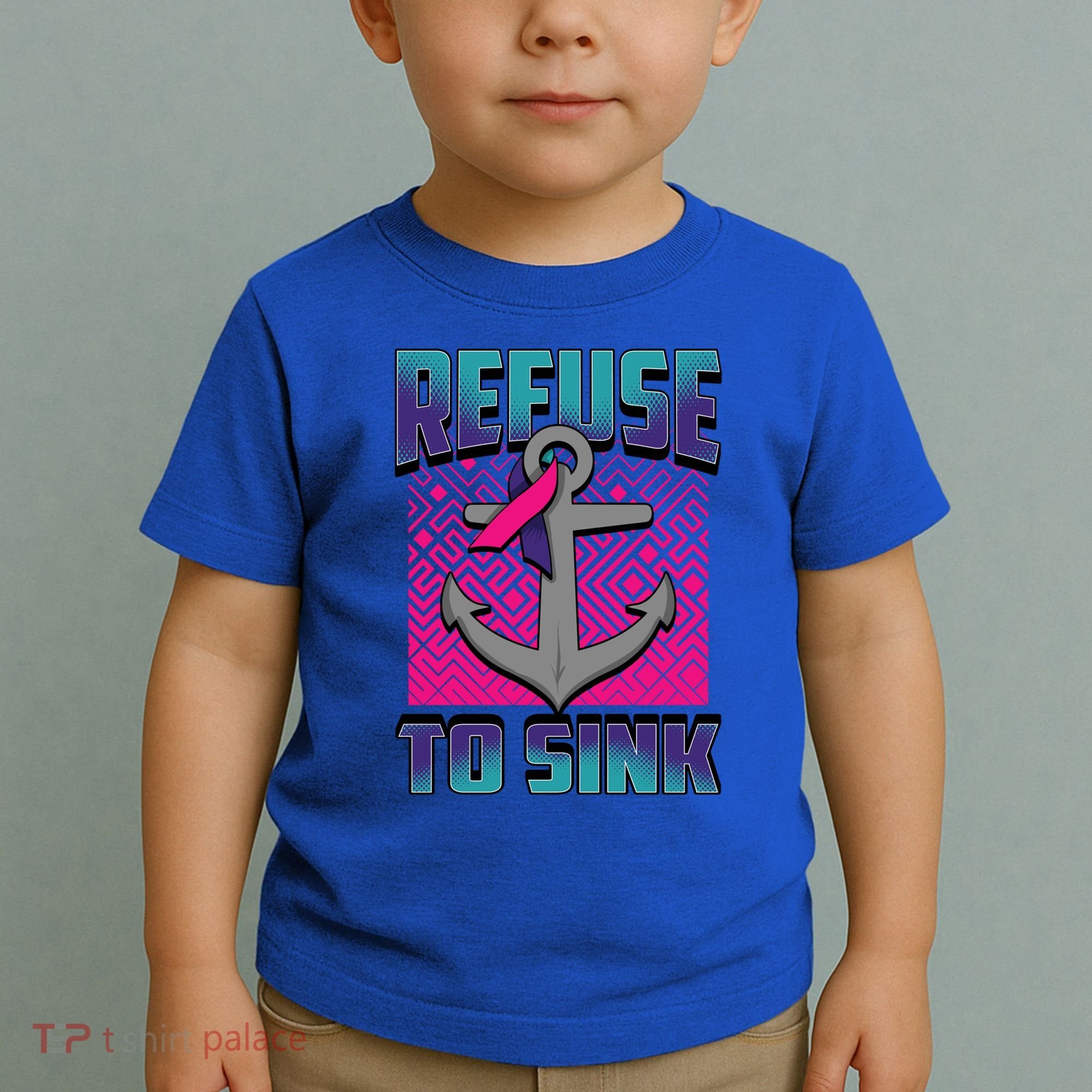 Refuse To Sink Thyroid Cancer Awareness Ribbon Funny Gift Funny Gift Toddler T-Shirt