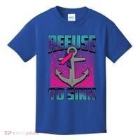 Refuse To Sink Thyroid Cancer Awareness Ribbon Funny Gift Funny Gift Kids T-Shirt thumb 0