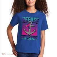 Refuse To Sink Thyroid Cancer Awareness Ribbon Funny Gift Funny Gift Kids T-Shirt thumb 2
