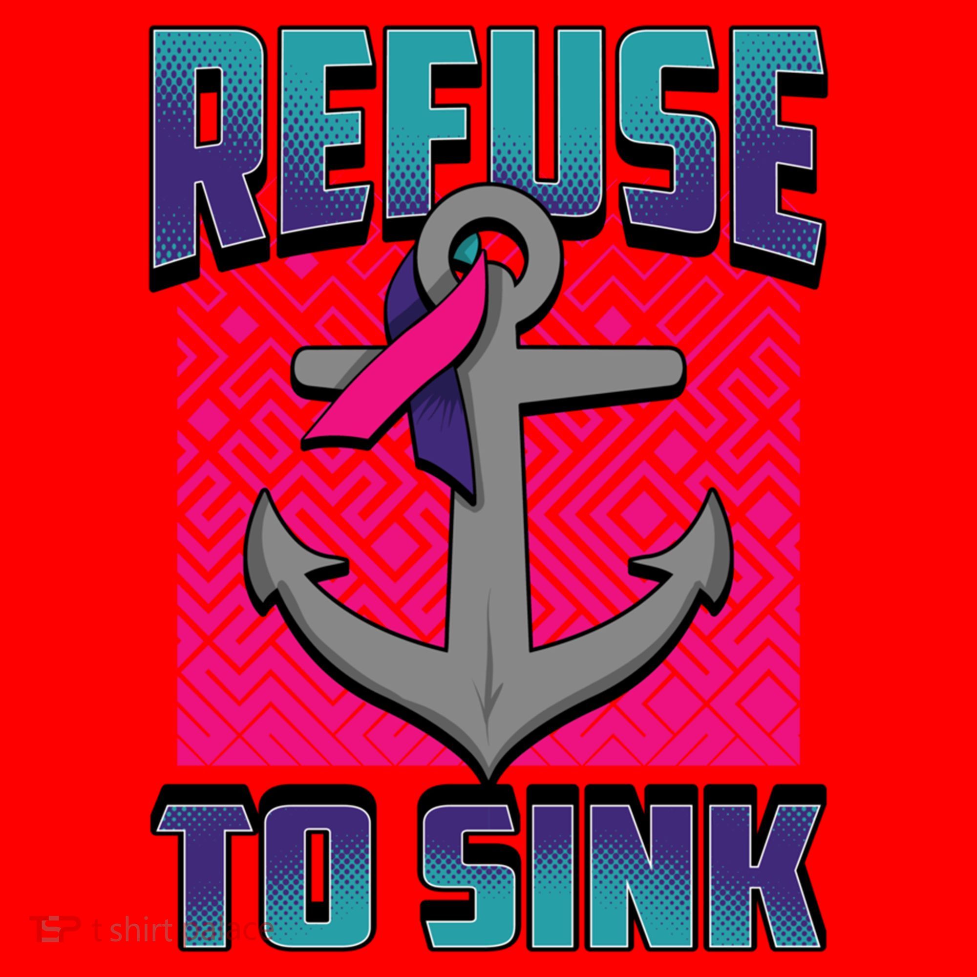 Refuse To Sink Thyroid Cancer Awareness Ribbon Funny Gift Funny Gift Santa Hat