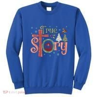 Retro True Story Jesus Christmas Nativity Scene Christian Gift Sweatshirt thumb 0