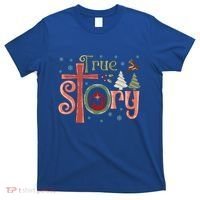 Retro True Story Jesus Christmas Nativity Scene Christian Gift T-Shirt thumb 0
