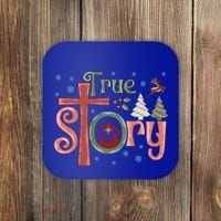 Retro True Story Jesus Christmas Nativity Scene Christian Gift Coaster thumb 0