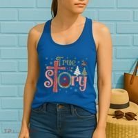 Retro True Story Jesus Christmas Nativity Scene Christian Gift Women's Tank Top thumb 2