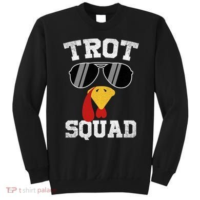 Running Turkey Sunglasses Trot Squad Thanksgiving Sweatshirt