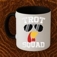 Running Turkey Sunglasses Trot Squad Thanksgiving Coffee Mug thumb 2