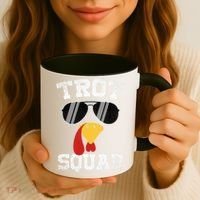 Running Turkey Sunglasses Trot Squad Thanksgiving Coffee Mug thumb 3