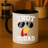 Running Turkey Sunglasses Trot Squad Thanksgiving Coffee Mug thumb 4