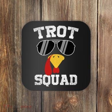 Running Turkey Sunglasses Trot Squad Thanksgiving Coaster