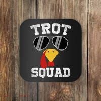 Running Turkey Sunglasses Trot Squad Thanksgiving Coaster thumb 0