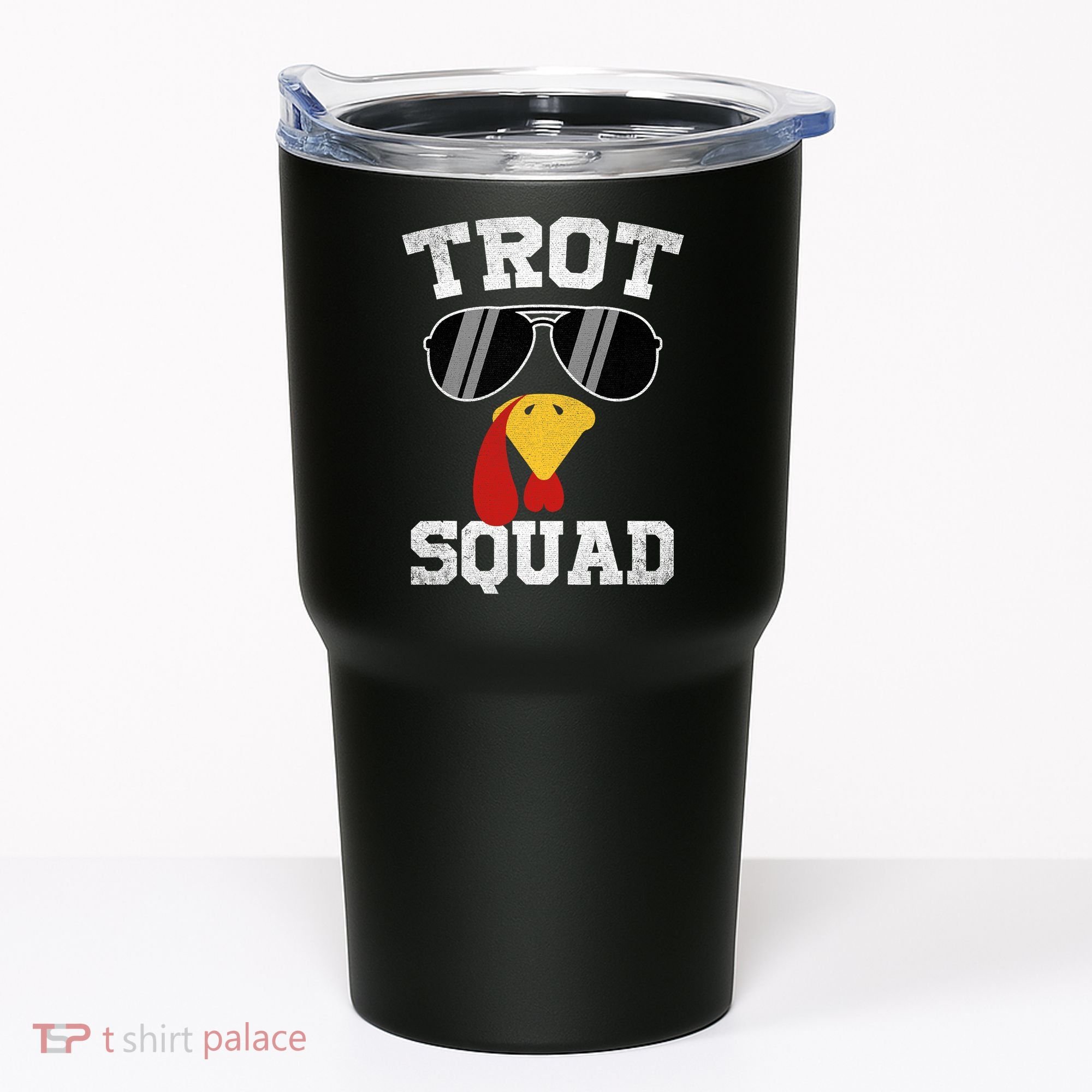 Running Turkey Sunglasses Trot Squad Thanksgiving Tumbler
