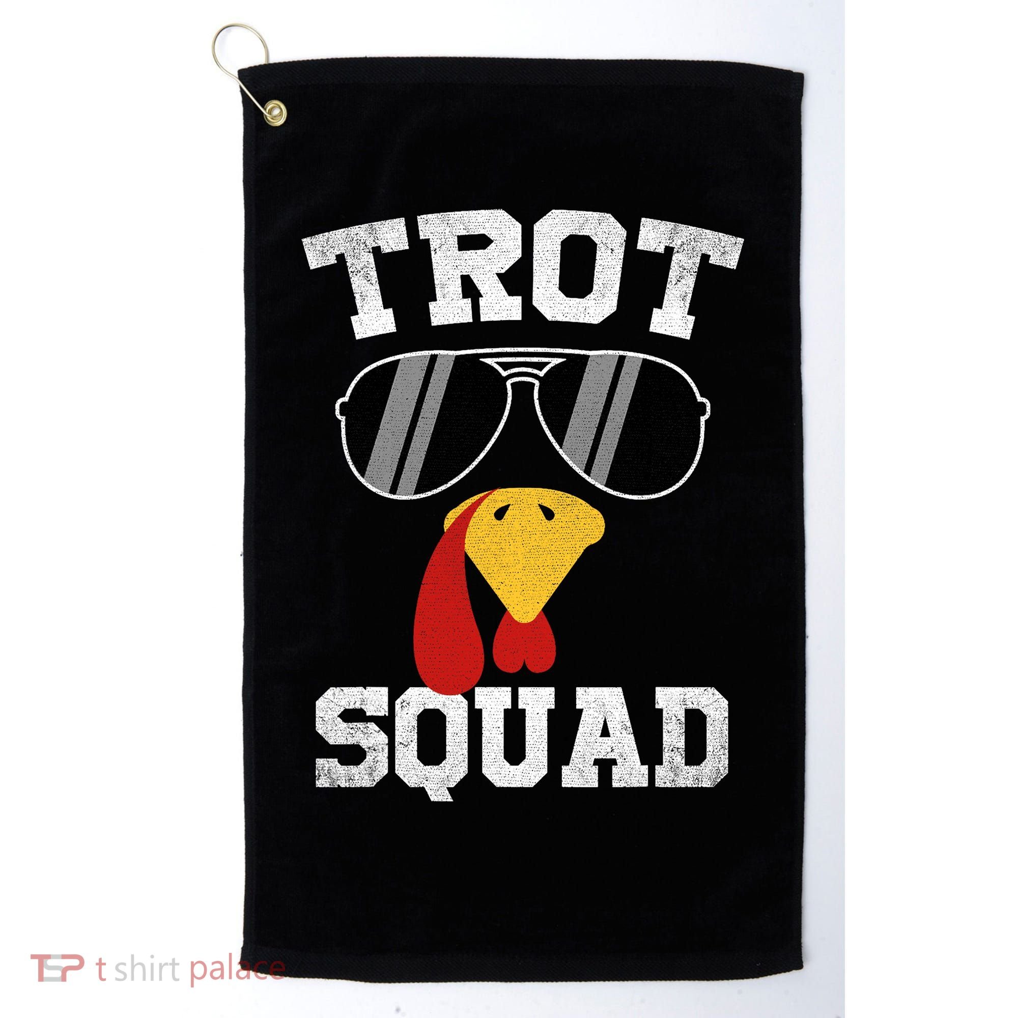 Running Turkey Sunglasses Trot Squad Thanksgiving Golf Towel