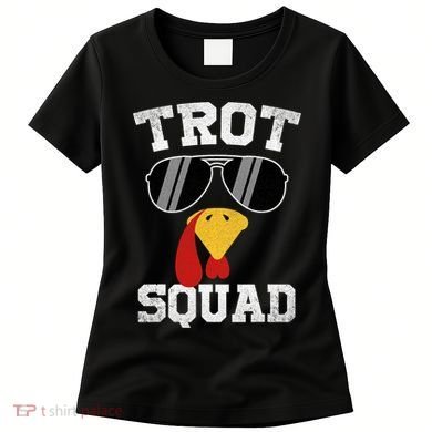 Running Turkey Sunglasses Trot Squad Thanksgiving Women's T-Shirt