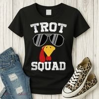 Running Turkey Sunglasses Trot Squad Thanksgiving Women's T-Shirt thumb 3