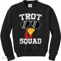 Running Turkey Sunglasses Trot Squad Thanksgiving Kids Sweatshirt thumb 0