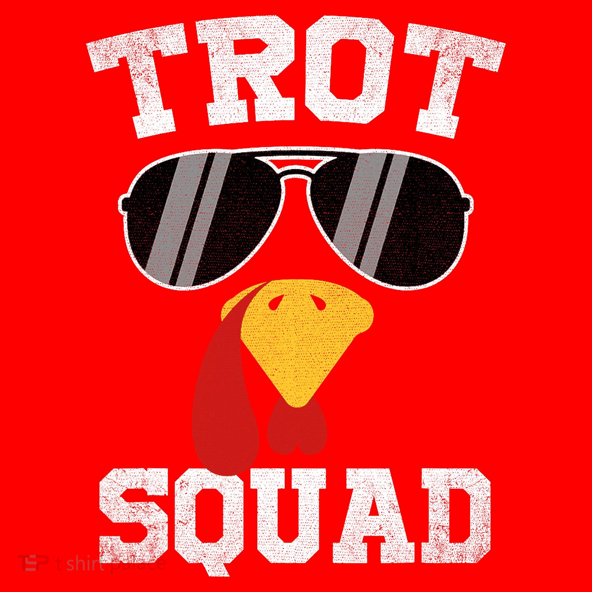 Running Turkey Sunglasses Trot Squad Thanksgiving Santa Hat