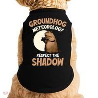 Respect The Shadow Meteorology Funny Groundhog Day Doggie Tank thumb 0
