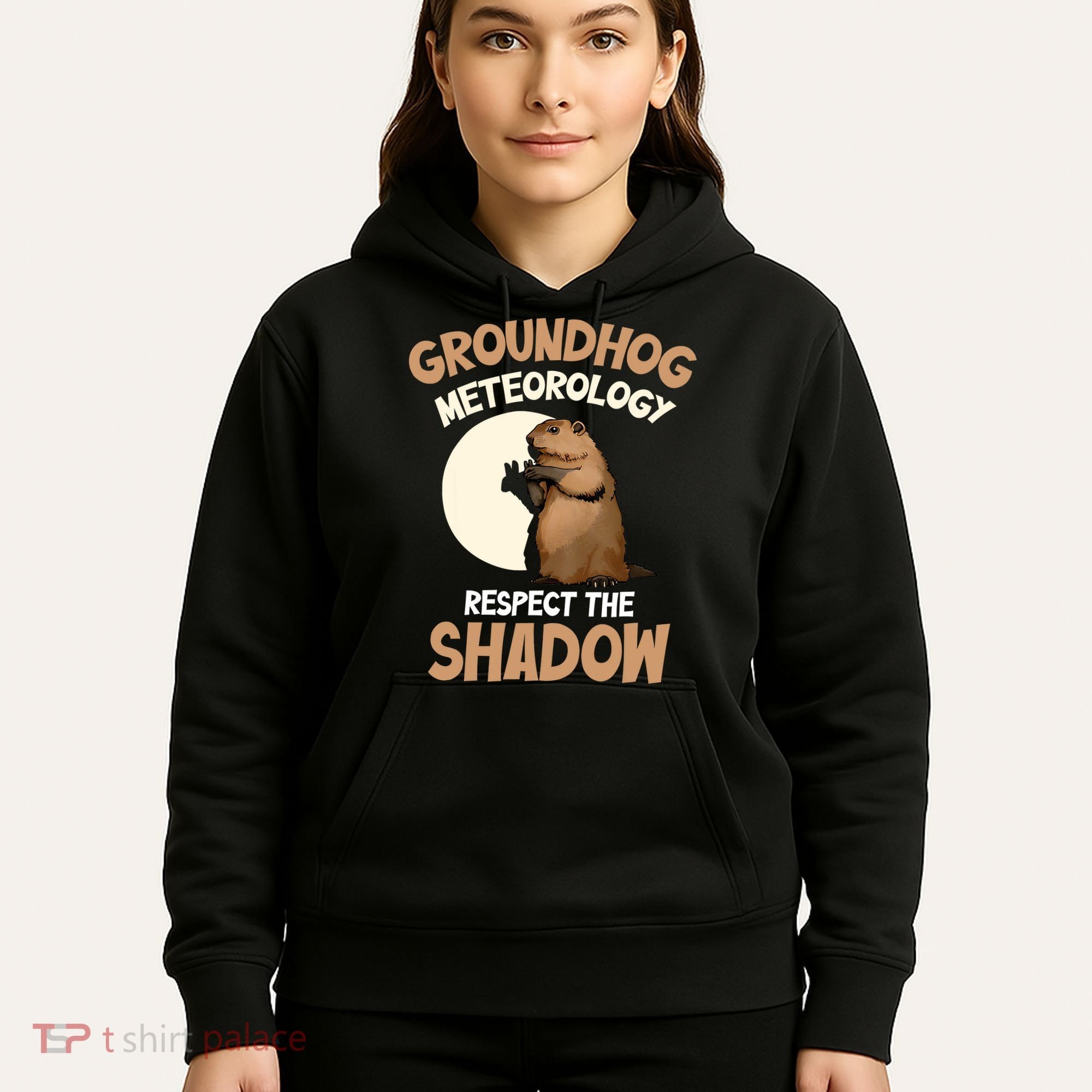 Respect The Shadow Meteorology Funny Groundhog Day Hoodie